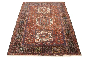 Semi Antique Rusty Red Tribal 5X6 Karajeh Persian Rug