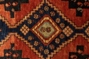 Semi Antique Tribal Rusty Red 4X9 Sanandaj Persian Runner Rug