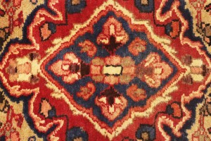 Vintage Floral Golden Beige 3'6X7'9 Hamedan Persian Rug