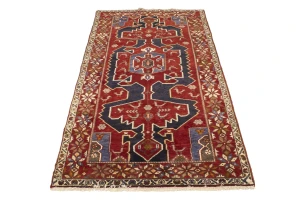 Vintage Tribal Red 3'9X6'4 Nahavand Persian Rug