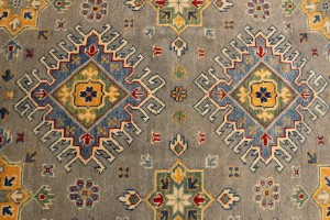 Gray GeometricTribal  8X11 Kazak Pakistan Rug