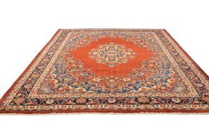 Semi Antique Orange-red Traditional 10X14 Mahal Persian Rug