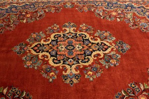 Semi Antique Orange-red Traditional 10X14 Mahal Persian Rug