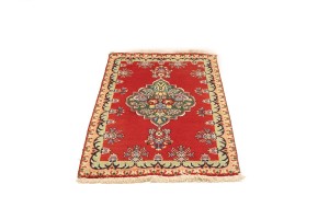 Vintage Floral Red 3X4'6 Tabriz Persian Rug