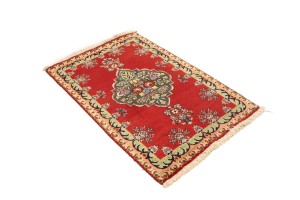 Vintage Floral Red 3X4'6 Tabriz Persian Rug