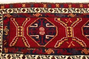 Vintage Red Geometric 2X4 Heriz Persian Rug
