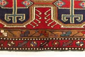 Vintage Red Geometric 2'0X3'8 Heriz Persian Rug