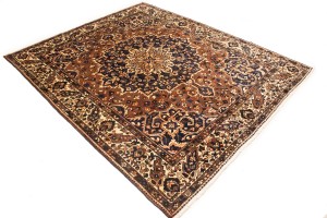 Vintage Brown Floral 10X12 Bakhtiari Persian Rug