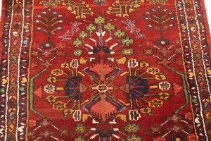 Vintage Red Tribal 3'7X9'5 Lilian Persian Runner Rug