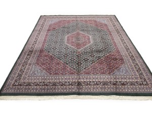 Green Floral Tribal 9X12 Indo-Bidjar Oriental Rug