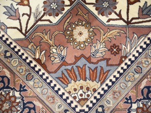 Dark Navy Floral Classic 9X12 Heriz Serapi Pakistan Rug