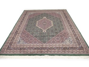 Green Floral Tribal 9X12 Indo-Bidjar Oriental Rug