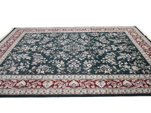 Dark Green Vintage Floral Tribal 9X12 Indo-Kashan Oriental Rug