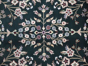 Dark Green Vintage Floral Tribal 9X12 Indo-Kashan Oriental Rug