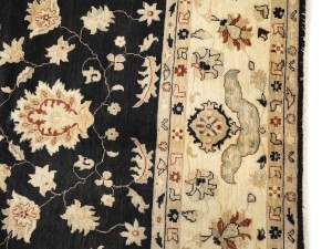 Black Floral Peshawar 9X12 Pakistan Oriental Rug
