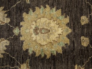 Dark Brown Floral Peshawar 9X11 Pakistan Oriental Rug
