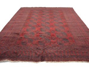 Red Floral Tribal 9'5X11'7 Afghan Herati Vintage Oriental Rug
