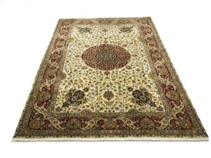 Cream Floral Classic 6X9 Agra Jaipur Oriental Rug