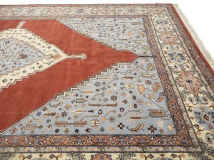 Floral Red 11X16 Indo Heriz Oriental Rug