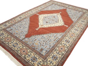Floral Red 11X16 Indo Heriz Oriental Rug