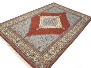 Floral Red 11X16 Indo Heriz Oriental Rug