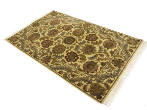 Golden Beige Floral Classic 4X6'5 Agra Jaipur Oriental Rug