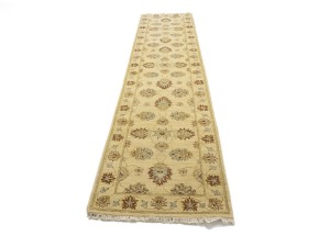 Beige Floral 3X12 Peshawar Pakistan Oriental Runner Rug