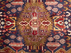 Vintage Purple-navy Floral Tribal 4'4X8 Hamedan Persian Rug