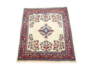 Vintage Cream Floral 2'3X2'8 Sarouk Persian Rug