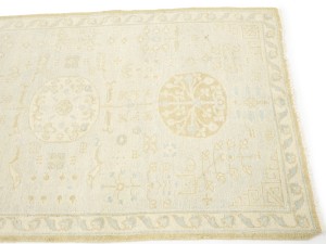 Cream Floral Oushak 3X11'5 Turkish Oriental Runner Rug