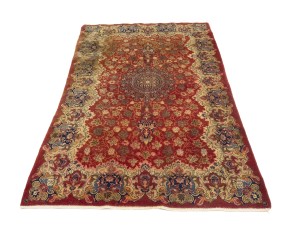 Semi Antique Red Floral 4'5X7 Kashmar Persian Rug