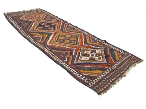 Red Vintage Tribal 4'3 x 12'5 Kelim Runner Rug