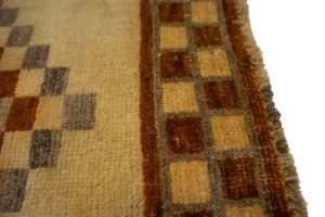 Vintage Tribal Beige 3'6X5'3 Gabbeh Lori Persian Rug