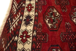 Semi Antique Tribal Red 4X5 Turkoman Persian Rug