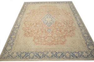 Antique Muted Distressed Floral 9'6X11'9 Kerman Persian Rug