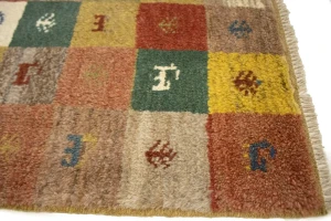 Multicolored Tribal Checkered 2X3 Gabbeh Persian Rug