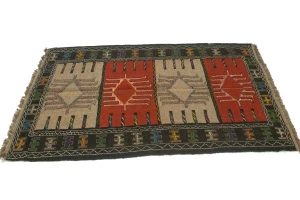 Khaki Tribal 4X6 Sumak Herati Persian Rug