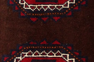 Vintage Burgundy Tribal 3'5X7 Balouch Persian Rug