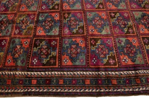 Vintage Brown Violet Tribal 4X8 Ghoochan Persian Rug