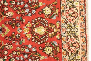 Vintage Red Floral 3'4X4'9 Shahrbaft Persian Rug