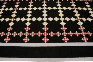 Black Geometric Dhurrie 6X9 Indian Oriental Rug