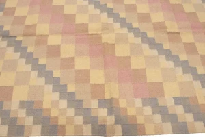 Multicolored Geometric Dhurrie 4X6 Indian Oriental Rug