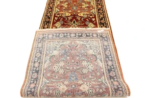 Antique Red Floral 3'5X10 Mahal Persian Runner Rug