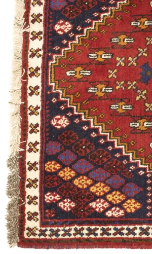 Scarlet Red Tribal 3'5X4'9 Shiraz Persian Rug