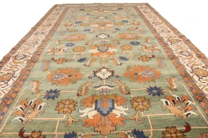 Green Floral 10X27 Heriz Sultanabad Persian Rug