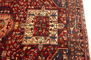 Semi Antique Red Tribal 5X6 Karajeh Persian Rug
