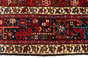 Vintage Red Geometric 5X6 Karajeh Persian Rug