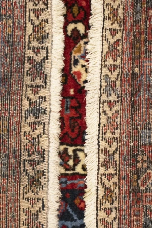 Vintage Red Geometric 5X6 Karajeh Persian Rug