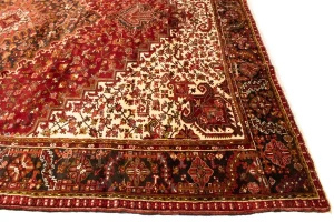 Semi Antique Red Geometric 11'5X14'5 Heriz Persian Rug