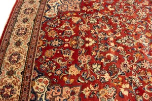 Semi Antique Red Floral 10X16 Mahal Persian Rug